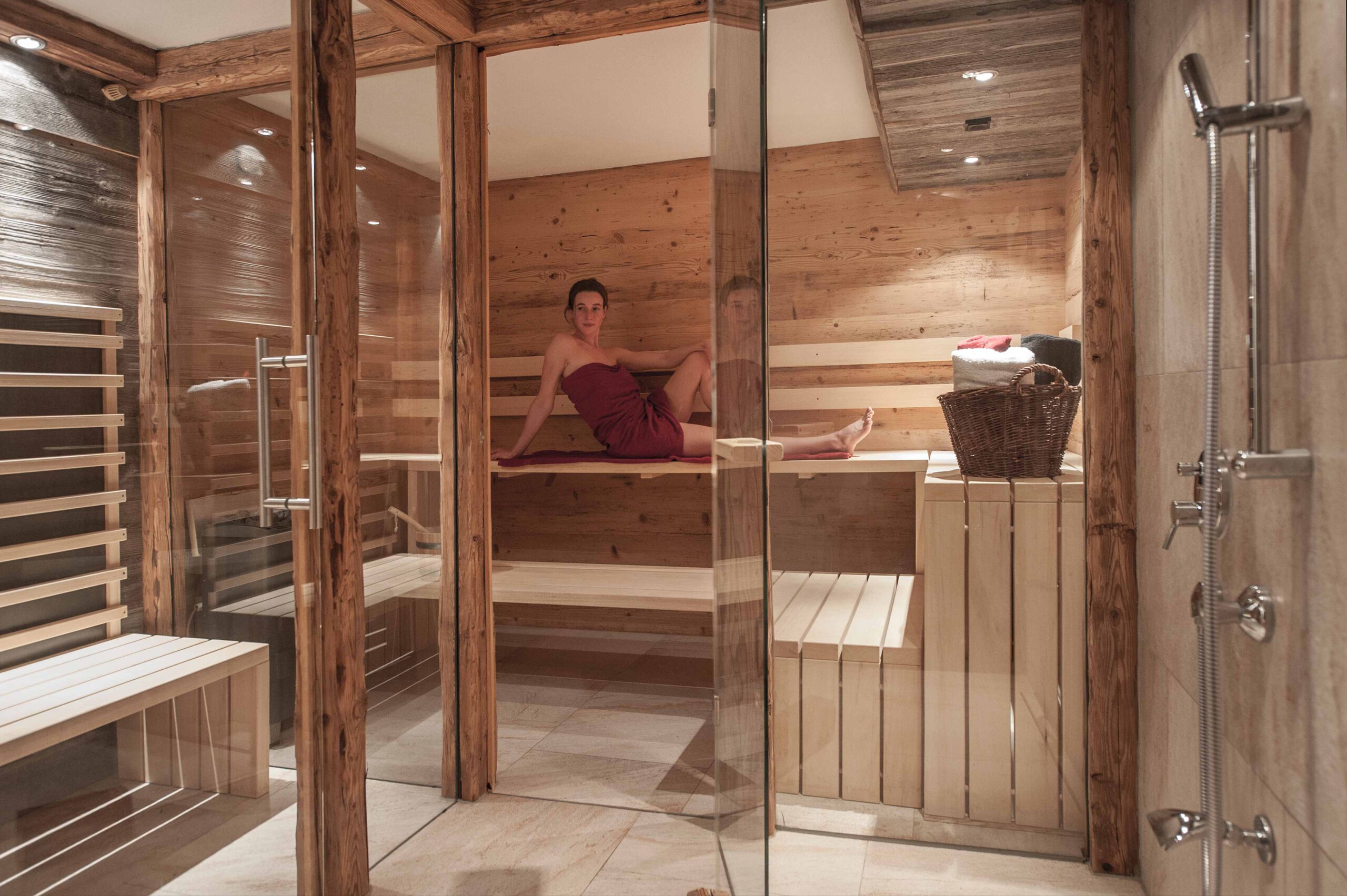 Frau in Sauna